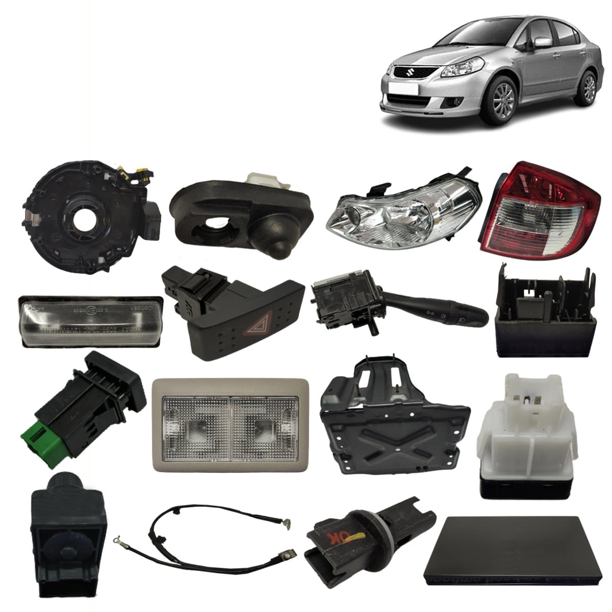 Suzuki SX4 Electrical Parts - Headlight Taillight Fog Light Back Light AutoRadio Starter Motor Alternator Assembly Fuse Box